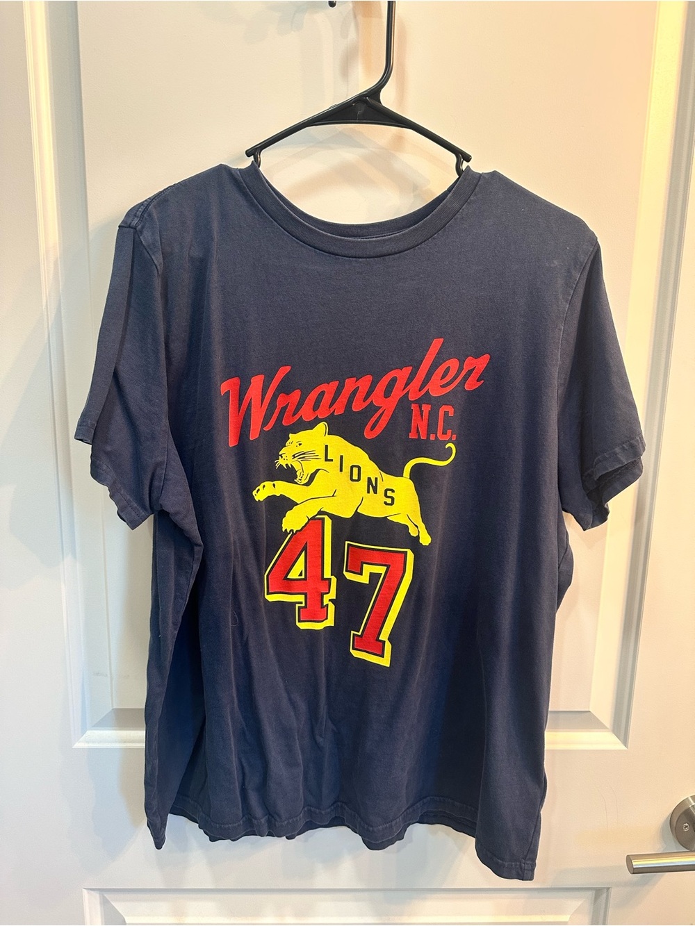 Wrangler Navy Crewneck Tee with White Logo